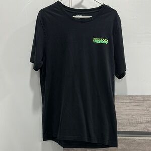 Hurley Black Short Sleeve Tee with Green Checker Logo